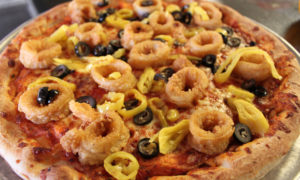 Nikolas Pizza, specials, calamari Pizza, pizza, calamari